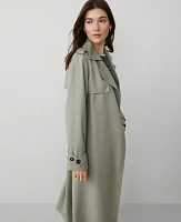 Ann Taylor Petite Modern Trench Coat Size Small Seagrass Women's