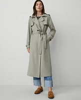 Ann Taylor Petite Modern Trench Coat Size Small Seagrass Women's