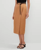 Ann Taylor Belted Wrap Skirt Pecan Women's