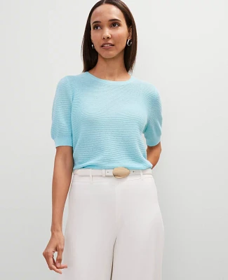 Ann Taylor Linen Blend Crew Neck Sweater Women's