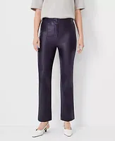 Ann Taylor The Seamed Kick Crop Pant Faux Leather