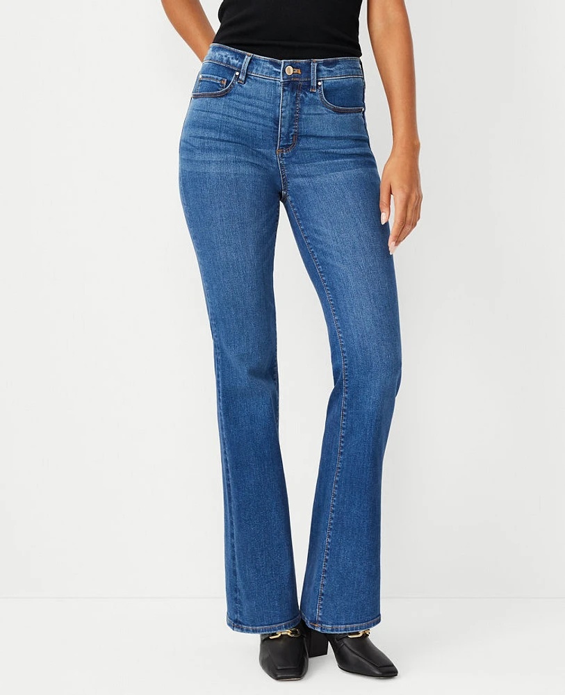 Ann Taylor Mid Rise Boot Jeans Bright Indigo Wash Women's