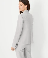 Ann Taylor The Cutaway Blazer in Bi-Stretch Size 18 Pebble Grey Melange Women's