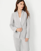 Ann Taylor The Cutaway Blazer Bi-Stretch Pebble Grey Melange Women's