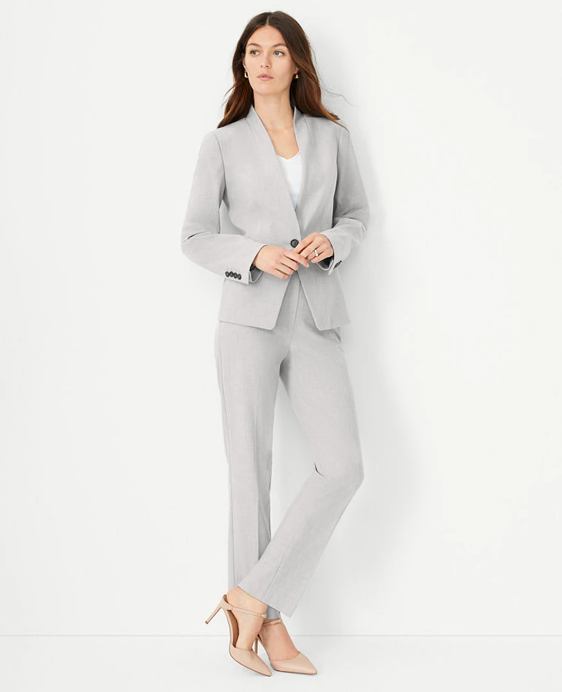 Ann Taylor The Cutaway Blazer Bi-Stretch Pebble Grey Melange Women's