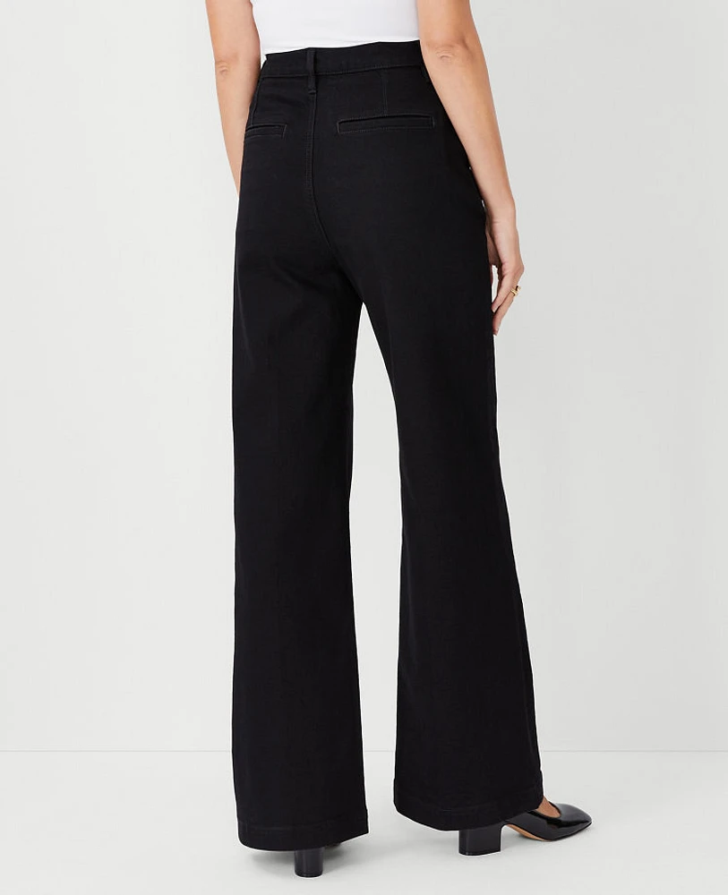 Ann Taylor High Rise Trouser Jeans Washed Black Women's