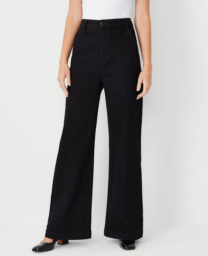 Ann Taylor High Rise Trouser Jeans Washed Black Women's