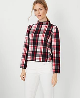 Ann Taylor Plaid Relaxed Sweater Jubilee Women's