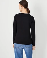 Ann Taylor Crew Neck Sweater Size XS Black Women's