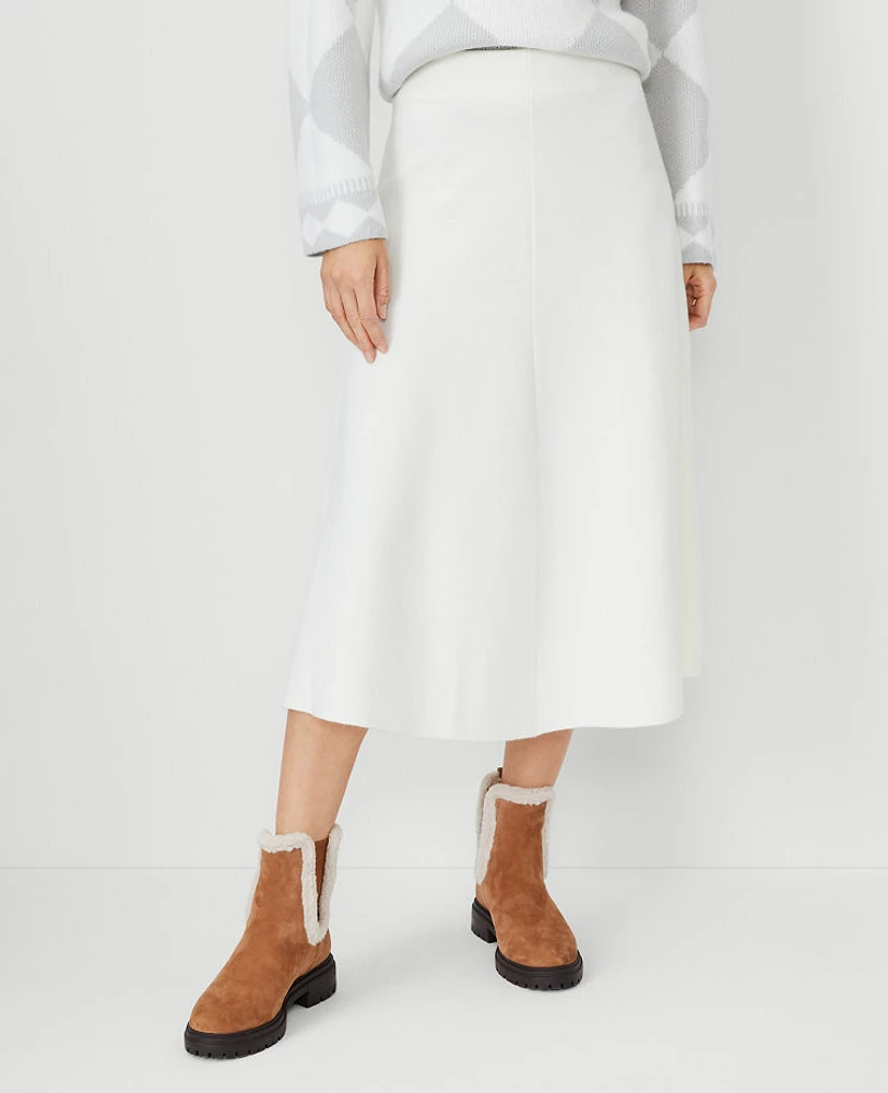 Ann Taylor Full Midi Skirt Winter White Women's