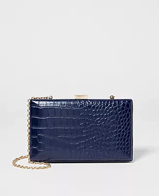 Ann Taylor Embossed Box Clutch