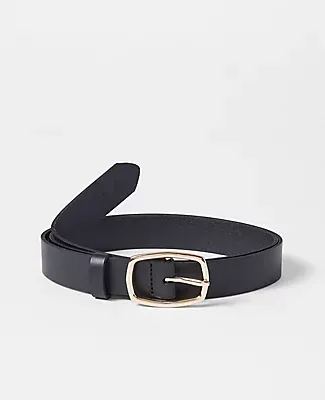 Ann Taylor Shaped Buckle Leather Trouser Belt