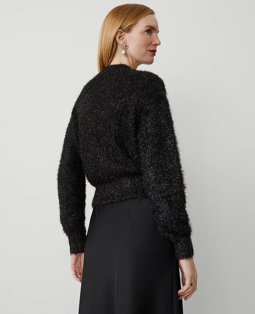 Ann Taylor Tinsel Wedge Sweater Black Women's