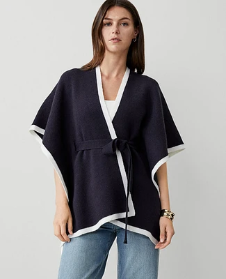 Ann Taylor Belted Wrap Poncho Women's