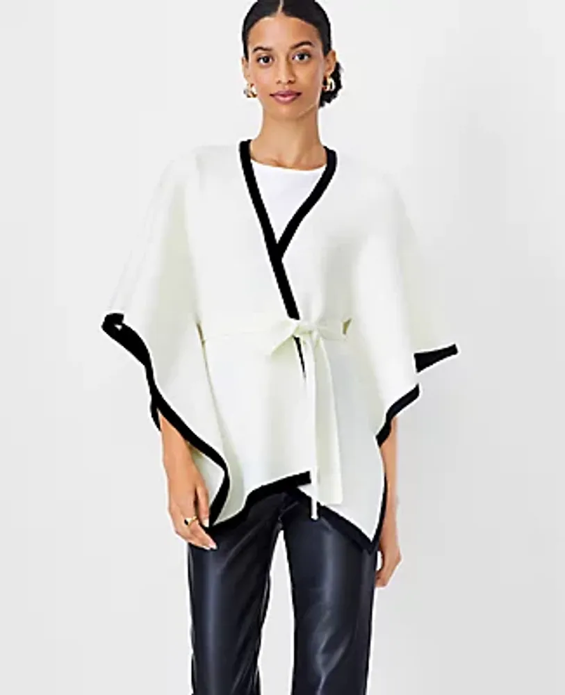 Ann Taylor Belted Wrap Poncho