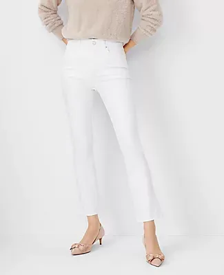Ann Taylor High Rise Boot Crop Jeans White