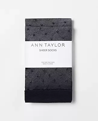 Ann Taylor Shimmer Dot Sheer Crew Sock Set