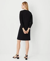 Ann Taylor Button Shoulder Shift Dress Black Women's