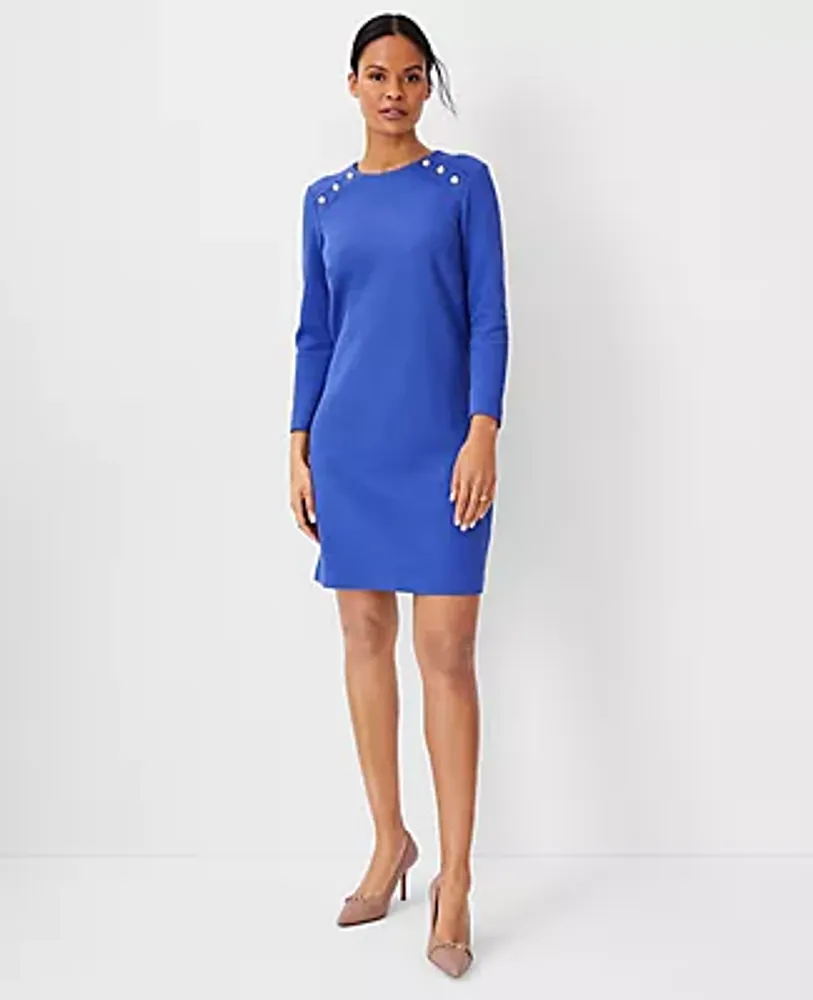 Ann Taylor Button Shoulder Shift Dress