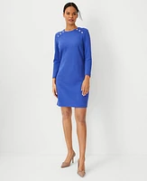 Ann Taylor Button Shoulder Shift Dress Women's