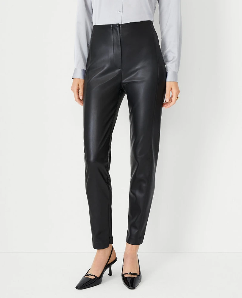 Ann Taylor The Audrey Pant Faux Leather - Curvy Fit Black Women's