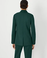 Ann Taylor The Petite Notched Two Button Blazer Double Knit Precious Emerald Women's