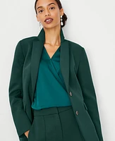 Ann Taylor The Petite Notched Two Button Blazer Double Knit Precious Emerald Women's