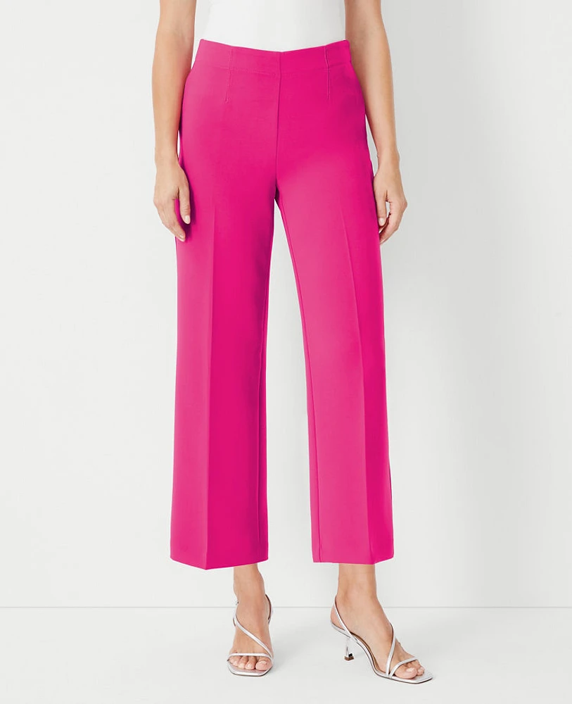 Ann Taylor The Wide Leg Crop Pant in Crepe Size 2 Rich Pink Berry Women's