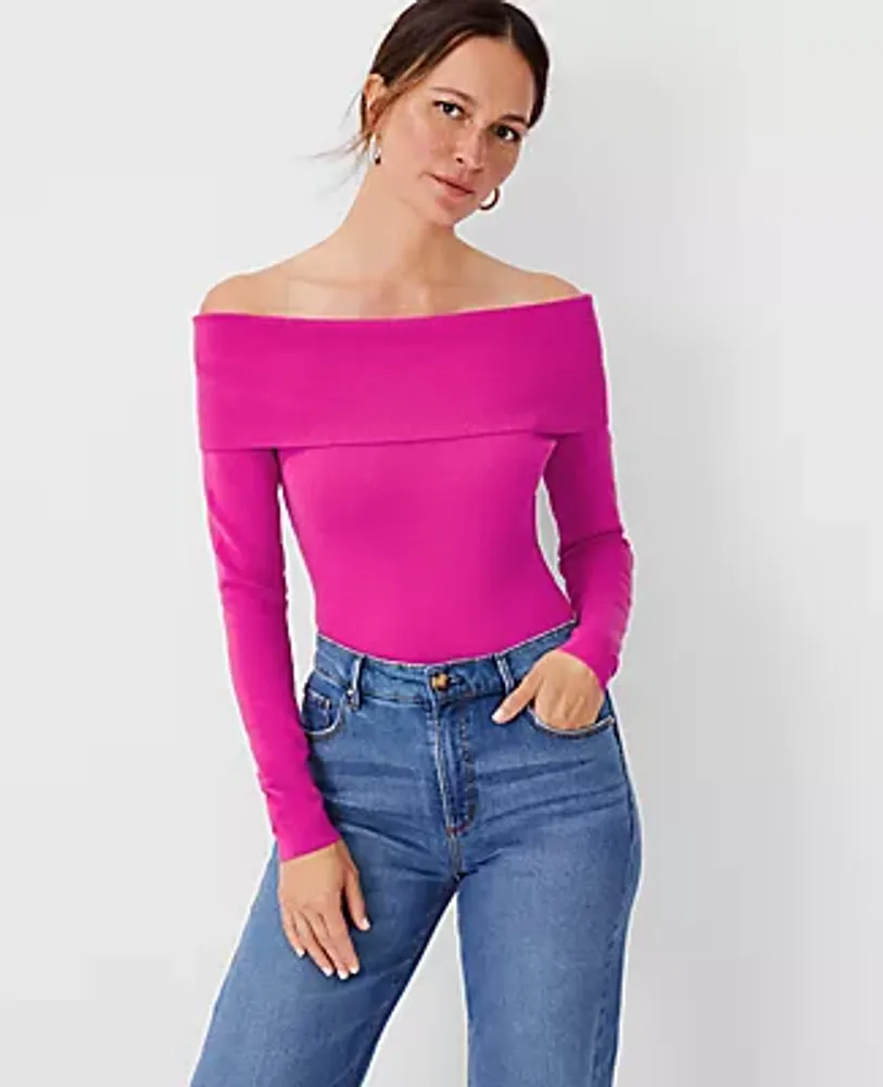 Ann Taylor Petite Off The Shoulder Sweater