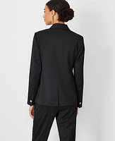 Ann Taylor The Petite Tuxedo Blazer in Sateen Size 0 Black Women's