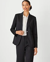 Ann Taylor The Petite Tuxedo Blazer in Sateen Size 0 Black Women's