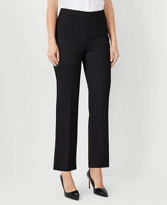 Ann Taylor The Tall High Rise Side Zip Flare Ankle Pant Sateen Black Women's