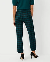 Ann Taylor The Side Zip Pencil Pant in Plaid Size 0 Precious Emerald Women's