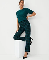 Ann Taylor The Side Zip Pencil Pant in Plaid Size 0 Precious Emerald Women's