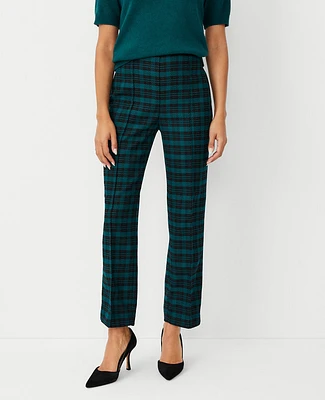 Ann Taylor The Side Zip Pencil Pant in Plaid Size 0 Precious Emerald Women's