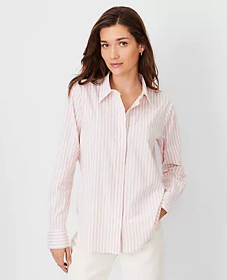 Ann Taylor AT Weekend Stripe Relaxed Perfect Shirt