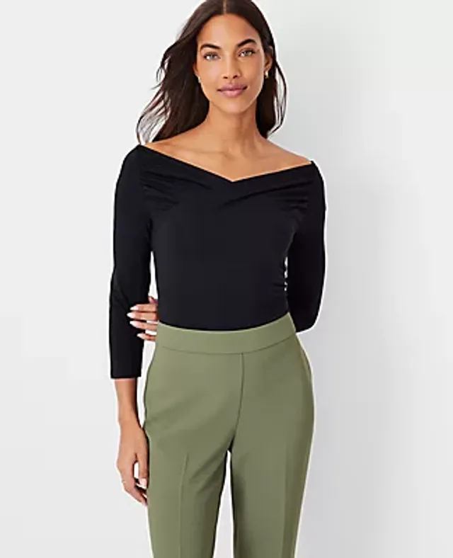 Geo Blouson Knit Wrap Top