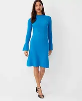 Ann Taylor Petite Ribbed Button Cuff Sweater Dress