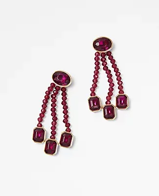 Ann Taylor Triple Tassel Beaded Earrings