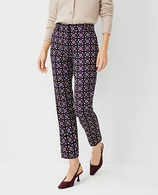 Ann Taylor The Petite Eva Ankle Pant in Geo Jacquard Size 2 Black Women's