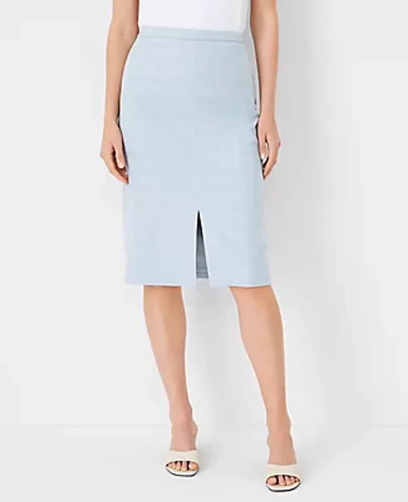 Ann Taylor The Slit Front Pencil Skirt Windowpane