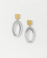 Ann Taylor Italian Collection Oval Ring Earrings Goldtone Women's