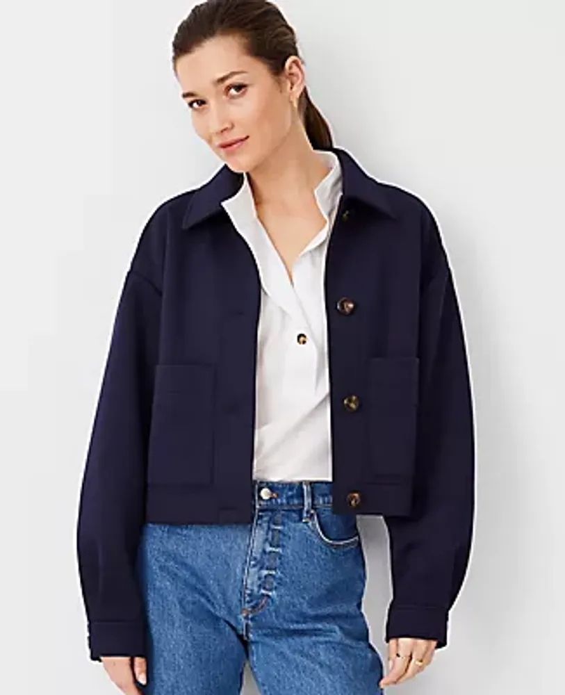 Ann Taylor AT Weekend Cropped Shirt Jacket