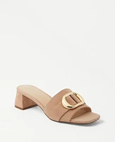 Ann Taylor Buckle Strap Suede Sandals Dominican Sand Women's