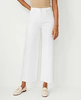 Ann Taylor Fresh Cut High Rise Wide Leg Crop Jeans White Women's