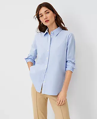 Ann Taylor Petite Oxford Relaxed Perfect Shirt