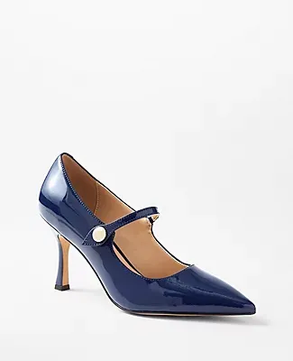 Ann Taylor Patent Strappy Mary Jane Pumps