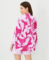 Ann Taylor Tropical Tile Kimono Bold Pink Women's