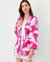 Ann Taylor Tropical Tile Kimono Bold Pink Women's