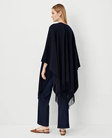 Ann Taylor Chain Fringe Open Poncho Night Sky Women's